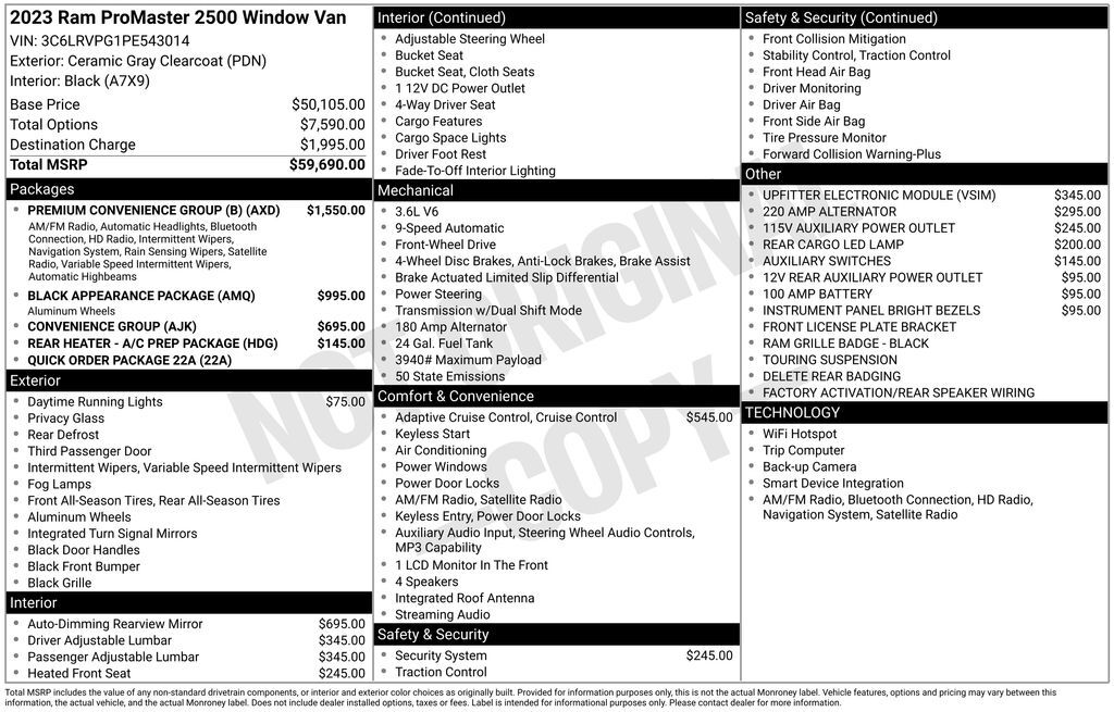 2023 Ram ProMaster 2500 Window Van High Roof Akron OH