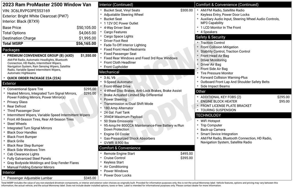 2023 Ram ProMaster 2500 Window Van High Roof Akron OH
