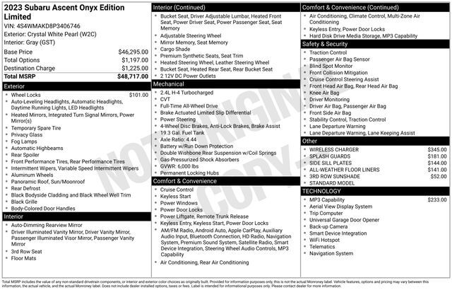 2023 Subaru Ascent Onyx Edition Raleigh NC