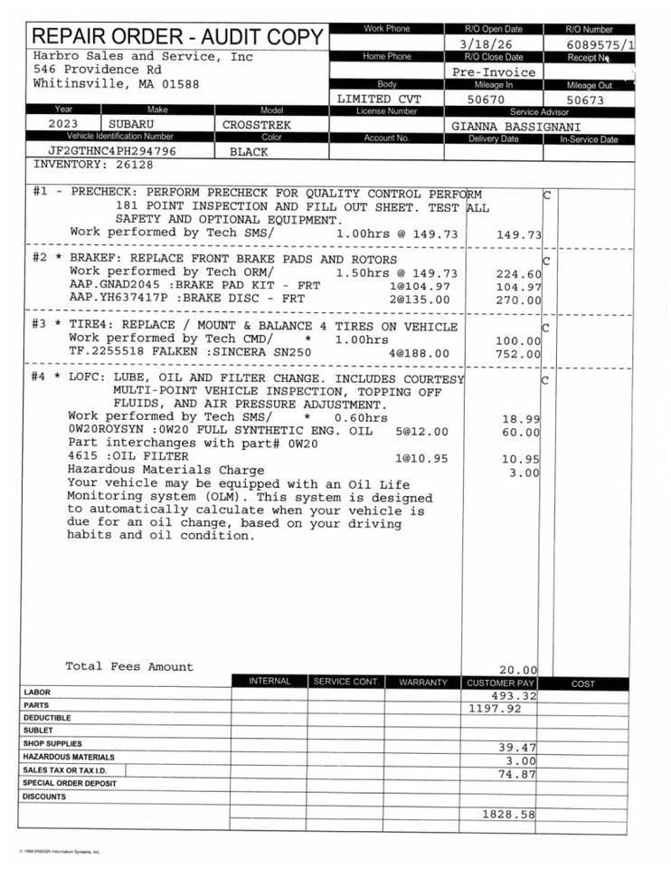 2023 Subaru Crosstrek Limited - 1 OWNER - GOOD SERVICE HISTORY Whitinsville MA