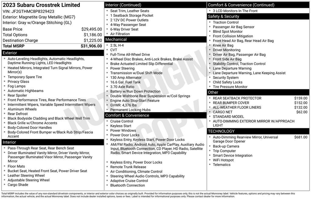 2023 Subaru Crosstrek Limited OR
