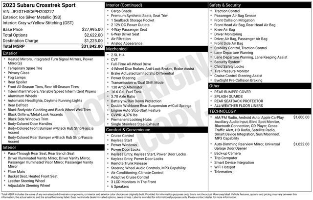 2023 Subaru Crosstrek Sport Raleigh NC