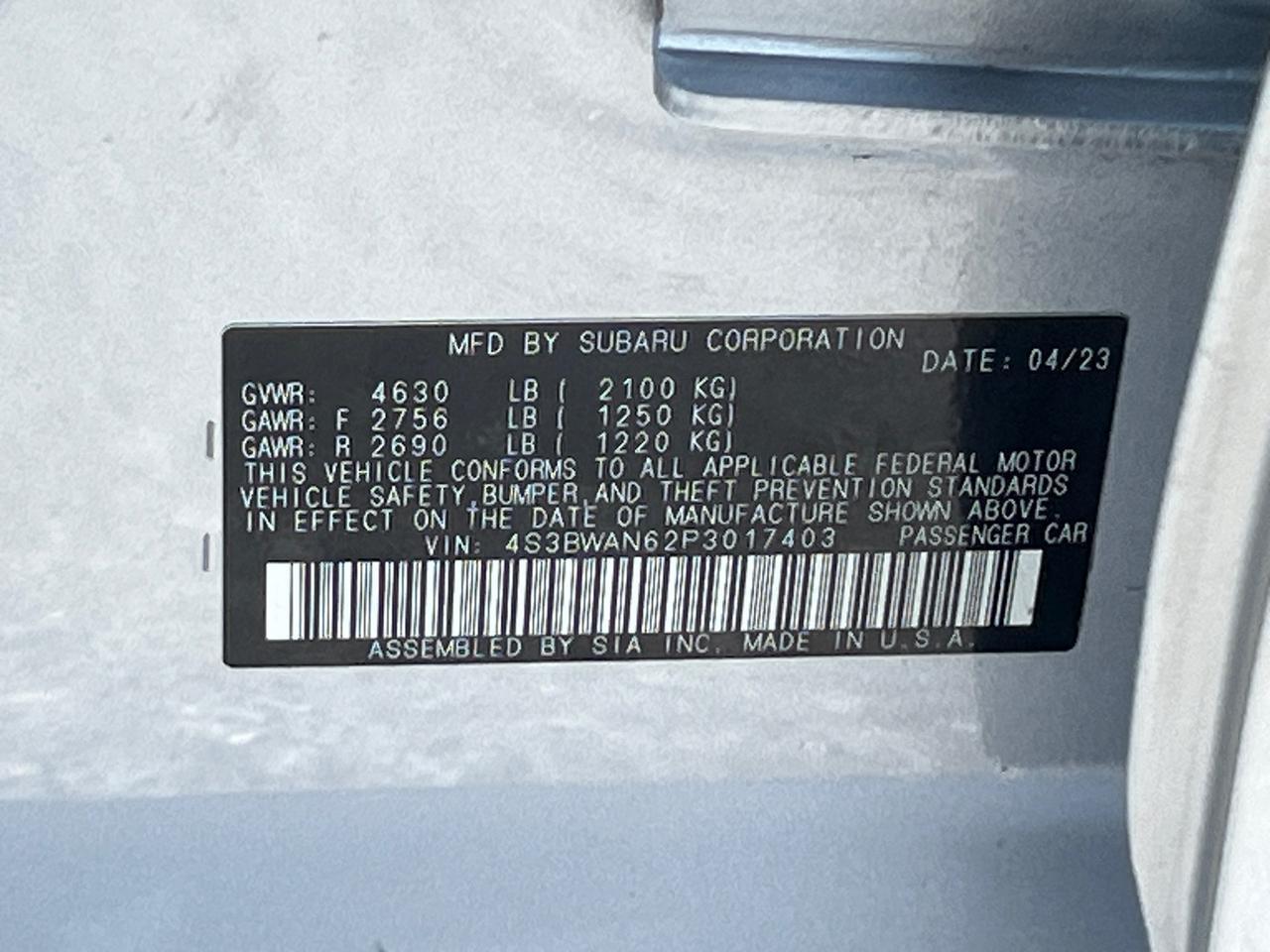 2023 Subaru Legacy Limited Hagerstown MD