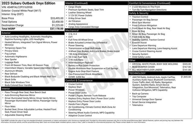 2023 Subaru Outback Onyx Edition Raleigh NC