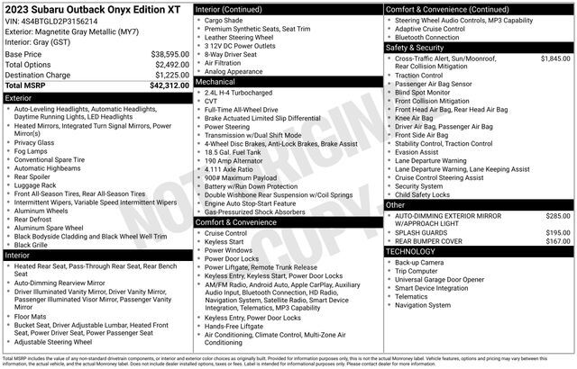 2023 Subaru Outback Onyx Edition XT Raleigh NC