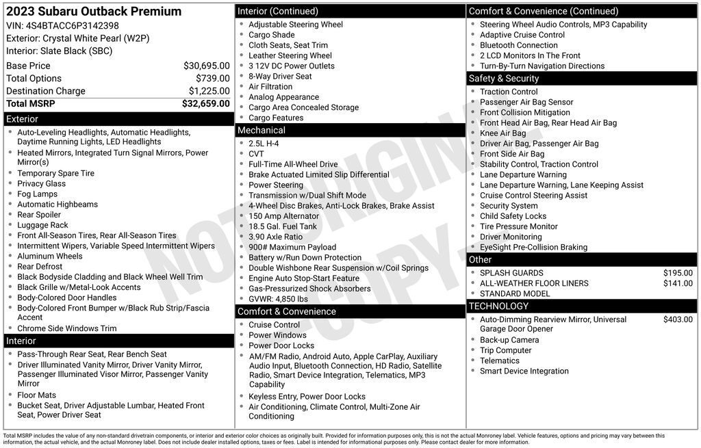 2023 Subaru Outback Premium OR
