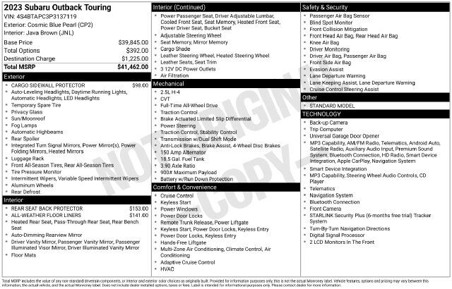 2023 Subaru Outback Touring Raleigh NC