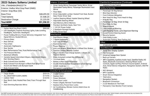 2023 Subaru Solterra Limited Raleigh NC