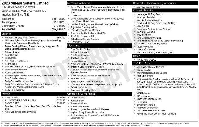 2023 Subaru Solterra Limited Raleigh NC