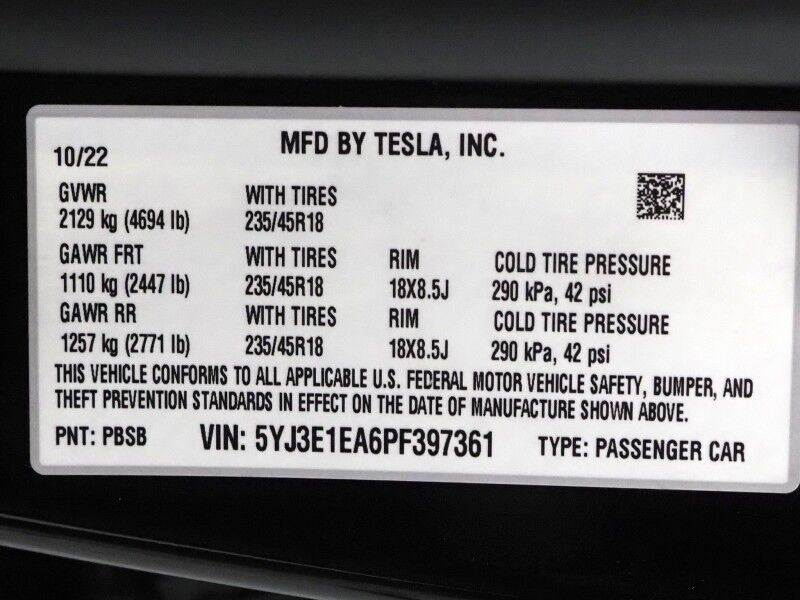 2023 Tesla Model 3 *AUTOPILOT, NAVIGATION, SAFETY ALERTS, ADAPTIVE CRUISE, SURROUND VIEW CAMERAS, PANORAMA GLASS ROOF, HEATED SEATS/STEERING WHEEL, BLUETOOTH, WIRELESS CHARGING Round Rock TX