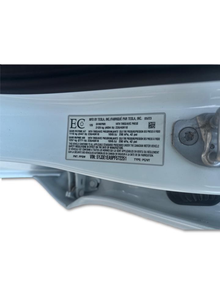 2023 Tesla Model 3 RWD *Ltd Avail*White Interior/ONE OWNER/NO ACCIDENT/SHOWROOM CONDITION Richmond Hill ON