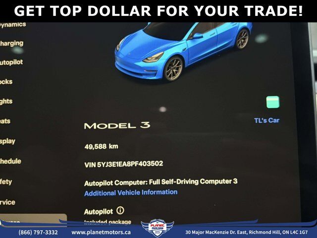 2023 Tesla Model 3 Standard Range Plus RWD *Ltd Avail*ONE OWNER/NO ACCIDENT/SHOWROOM CONDITION Richmond Hill ON