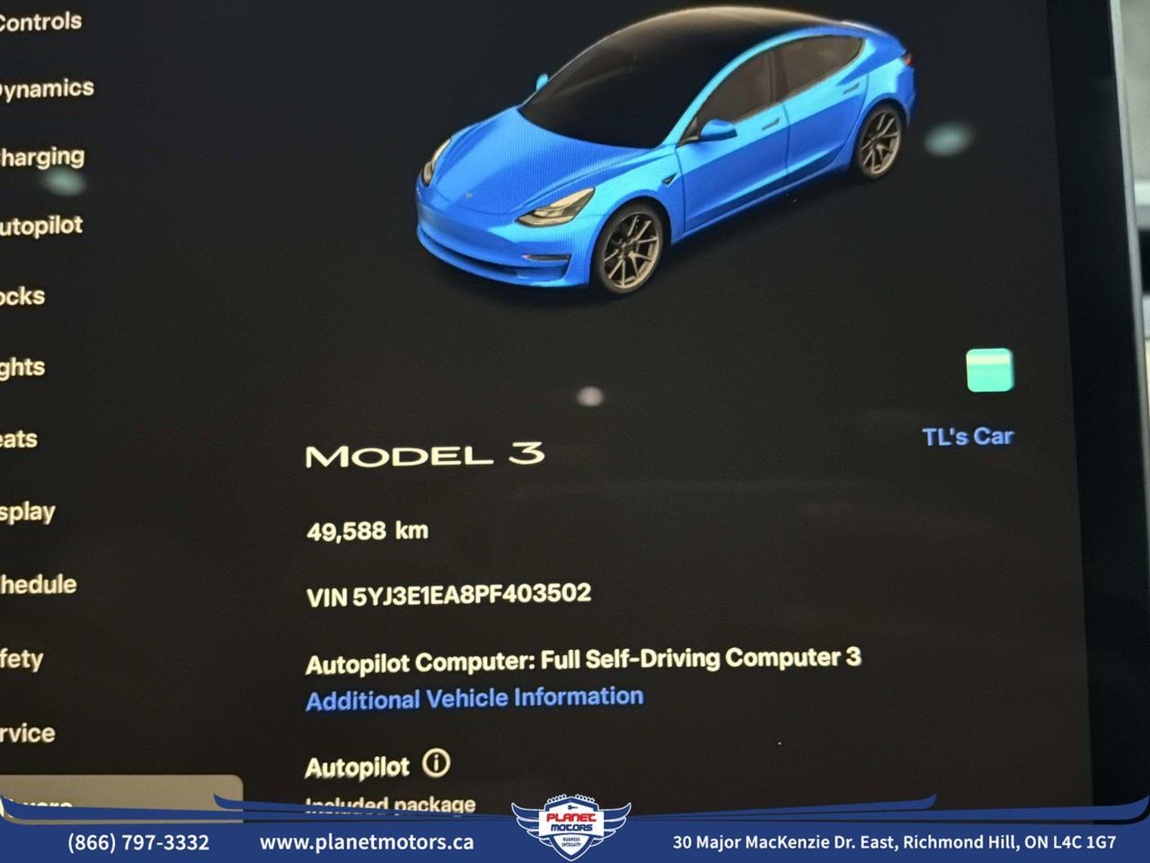 2023 Tesla Model 3 Standard Range Plus RWD *Ltd Avail*ONE OWNER/NO ACCIDENT/SHOWROOM CONDITION Richmond Hill ON