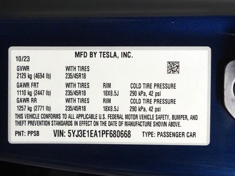 2023 Tesla Model 3 *TRAFFIC AWARE CRUISE CONTROL, NAVIGATION, SAFETY ALERTS, SURROUND VIEW CAMERAS, PANORAMA GLASS ROOF, HEATED SEATS/STEERING WHEEL, BLUETOOTH, WIRELESS CHARGING Round Rock TX