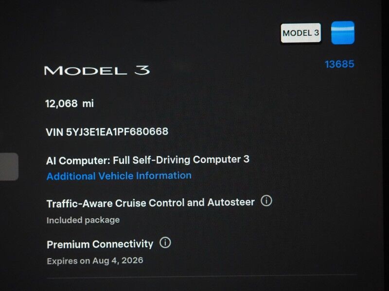 2023 Tesla Model 3 *TRAFFIC AWARE CRUISE CONTROL, NAVIGATION, SAFETY ALERTS, SURROUND VIEW CAMERAS, PANORAMA GLASS ROOF, HEATED SEATS/STEERING WHEEL, BLUETOOTH, WIRELESS CHARGING Round Rock TX
