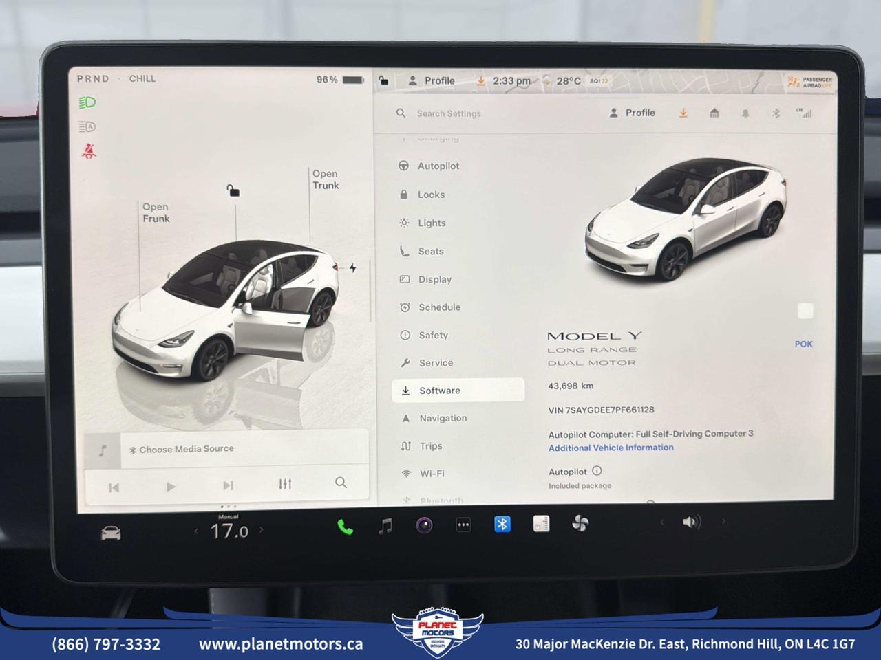 2023 Tesla Model Y Long Range AWD/WHITE INTERIOR/NO ACCIDENT Richmond Hill ON