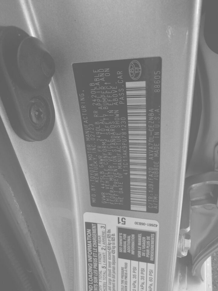 2023 Toyota Camry LE Auto (Natl) Jacksonville FL