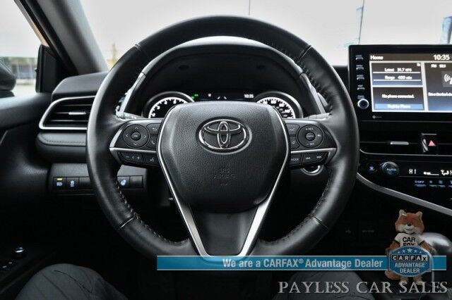 2023 Toyota Camry XLE / Cold Weather Pkg / Auto Start / Heated Leather Seats & Steering Wheel / Adaptive Cruise / Lane Depart & Blind Spot / Apple CarPlay & Android Auto / Back Up Camera / Keyless Entry & Start / 38 MPG / 1 Owner Anchorage AK