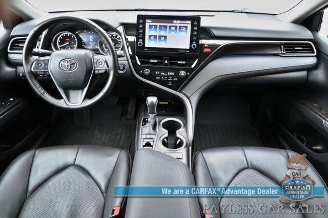 2023 Toyota Camry XLE / Cold Weather Pkg / Auto Start / Heated Leather Seats & Steering Wheel / Adaptive Cruise / Lane Depart & Blind Spot / Apple CarPlay & Android Auto / Back Up Camera / Keyless Entry & Start / 38 MPG / 1 Owner Anchorage AK