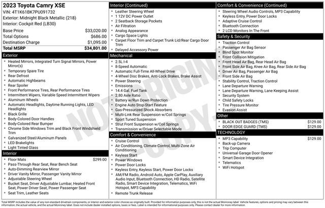 2023 Toyota Camry XSE Raleigh NC