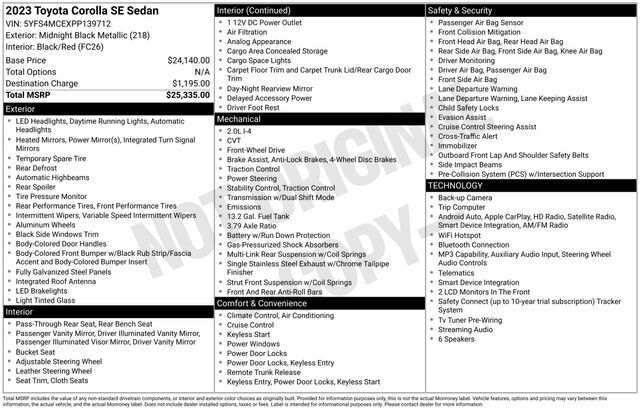 2023 Toyota Corolla SE Raleigh NC