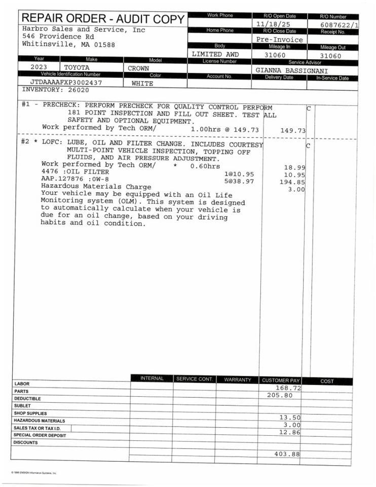 2023 Toyota Crown Limited - 1 OWNER - AWD - HYBRID Whitinsville MA