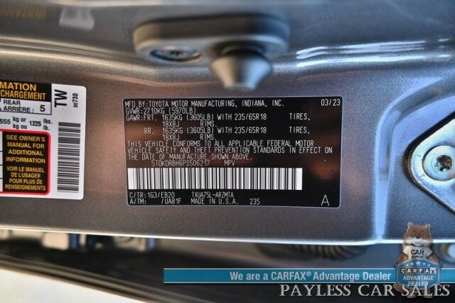 2023 Toyota Highlander XLE / AWD / Power & Heated Leather Seats / Sunroof / Adaptive Cruise Control / Lane Watch & Blind Spot Alert / Apple CarPlay & Android Auto / Back Up Cam / 3rd Row / Rear Captain Chairs / Seats 7 / 1-Owner Wasilla AK