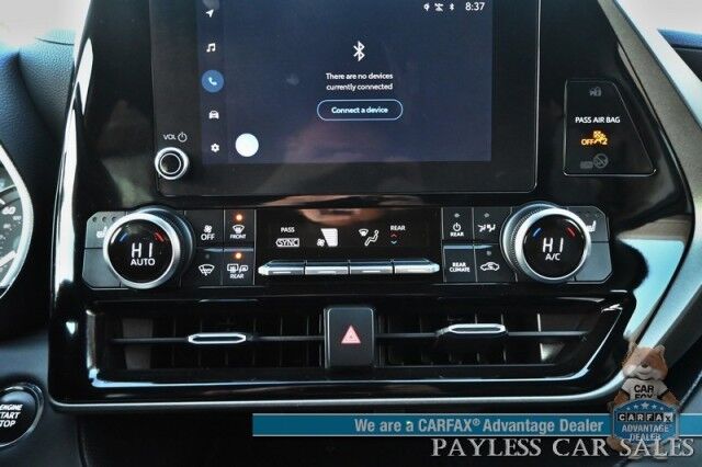 2023 Toyota Highlander XLE / AWD / Power & Heated Leather Seats / Sunroof / Adaptive Cruise Control / Lane Watch & Blind Spot Alert / Apple CarPlay & Android Auto / Back Up Cam / 3rd Row / Rear Captain Chairs / Seats 7 / 1-Owner Wasilla AK