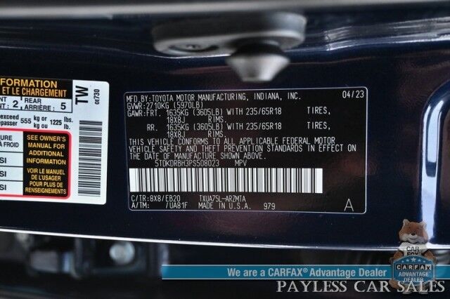 2023 Toyota Highlander XLE / AWD / Power & Heated Leather Seats / Sunroof / Adaptive Cruise Control / Lane Watch & Blind Spot Alert / Apple CarPlay & Android Auto / Back Up Camera / 3rd Row / Rear Captain Chairs / Seats 7 / 1-Owner Anchorage AK