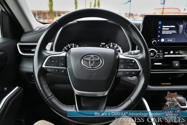 2023 Toyota Highlander XLE / AWD / Power & Heated Leather Seats / Sunroof / Adaptive Cruise / Lane Departure & Blind Spot Alert / Apple CarPlay & Android Auto / Backup Camera / Rear Captain Chairs / 3rd Row / Seats 7 / 1-Owner Anchorage AK
