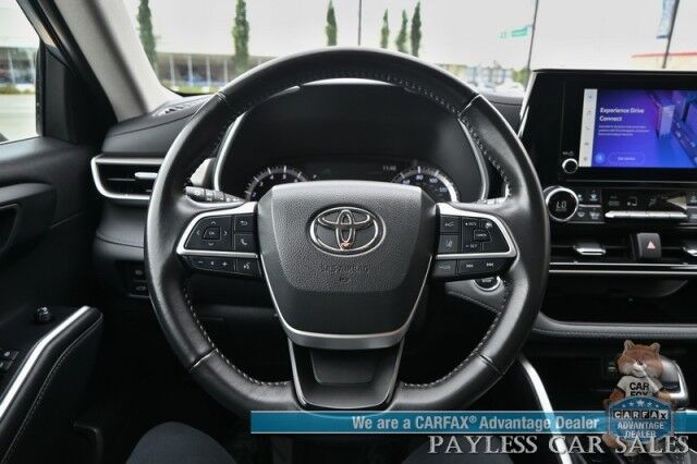 2023 Toyota Highlander XLE / AWD / Power & Heated Leather Seats / Sunroof / Blind Spot & Collision Alert / Lane Departure Alert / 3rd Row / Captain Chairs / Seats 7 / Apple CarPlay & Android Auto / Keyless Entry & Start / 1-Owner Anchorage AK