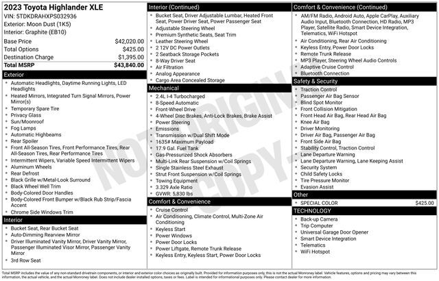 2023 Toyota Highlander XLE Raleigh NC