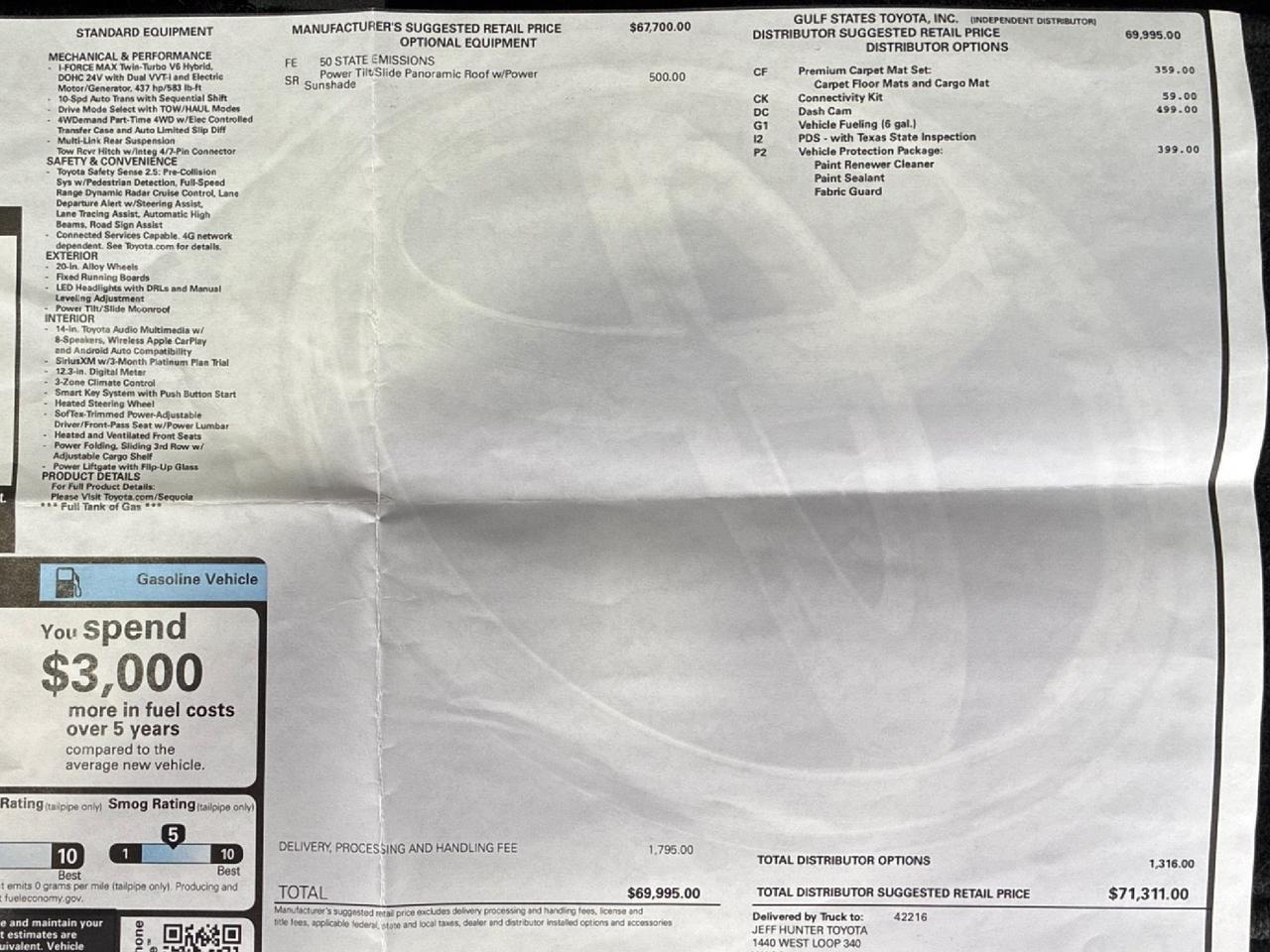 2023 Toyota Sequoia Limited, Pano Sunroof Houston TX