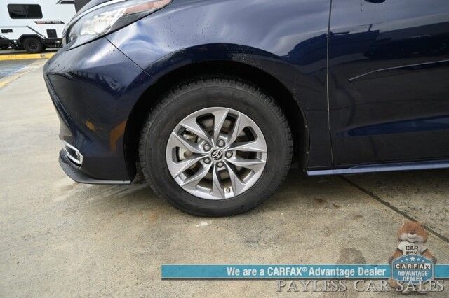 2023 Toyota Sienna XLE / AWD / Hybrid / Power & Heated Leather Seats / Sunroof / Adaptive Cruise / Lane Departure & Blind Spot / Rear Captain Chairs / 3rd Row / Seats 7 / Apple CarPlay & Android Auto / Back Up Camera / 36 MPG / 1-Owner Anchorage AK