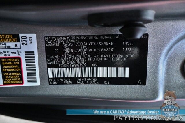 2023 Toyota Sienna XLE Hybrid / AWD / Auto Start / Power & Heated Leather Seats / Sunroof / Adaptive Cruise / Lane Depart & Blind Spot / Apple CarPlay & Android Auto / Back Up Cam / Rear Captain Chairs / 3rd Row / 36 MPG / 1-Owner Anchorage AK 2023 Toyota Sienna XLE Hybrid / AWD / Auto Start / Power & Heated Leather Seats / Sunroof / Adaptive Cruise / Lane Depart & Blind Spot / Apple CarPlay & Android Auto / Back Up Cam / Rear Captain Chairs / 3rd Row / 36 MPG / 1-Owner Anchorage AK