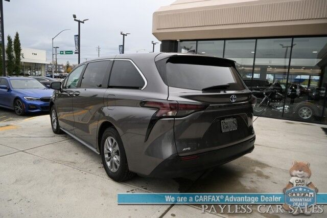 2023 Toyota Sienna XLE Hybrid / AWD / Power & Heated Leather Seats / Sunroof / Adaptive Cruise / Lane Depart & Blind Spot Alert / Apple CarPlay & Android Auto / Back Up Camera / Rear Captain Chairs / 3rd Row / 36 MPG / 1-Owner Wasilla AK