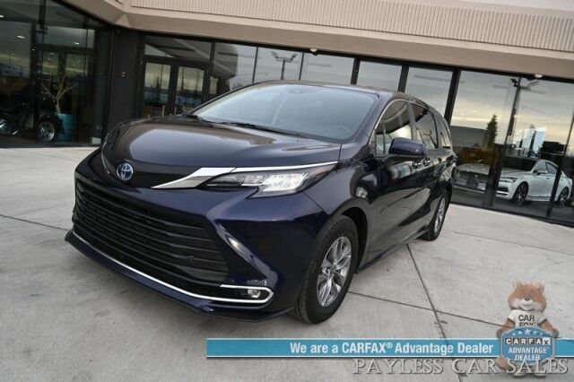 2023 Toyota Sienna XLE Hybrid / AWD / Power & Heated Leather Seats / Sunroof / Adaptive Cruise / Lane Depart & Blind Spot Alert / Apple CarPlay & Android Auto / Back Up Camera / Rear Captain Chairs / 3rd Row / 36 MPG / 1-Owner Anchorage AK