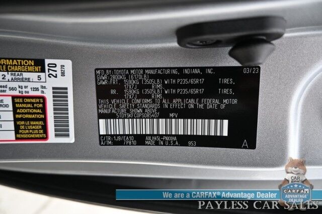 2023 Toyota Sienna XLE Hybrid / AWD / Power & Heated Leather Seats / Sunroof / Adaptive Cruise / Lane Depart & Blind Spot Alert / Rear Captain Chairs / 3rd Row / Apple CarPlay & Android Auto / Back Up Camera / 36 MPG / 1-Owner Anchorage AK