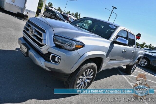 2023 Toyota Tacoma Limited / 4X4 / Crew Cab / Blackout Pkg / Power & Heated Leather Seats / NAV / JBL Speakers / Sunroof / Adaptive Cruise / Lane Departure & Blind Spot /Apple CarPlay & Android Auto / Back Up Camera / Bed Liner / Tow Pkg Anchorage AK