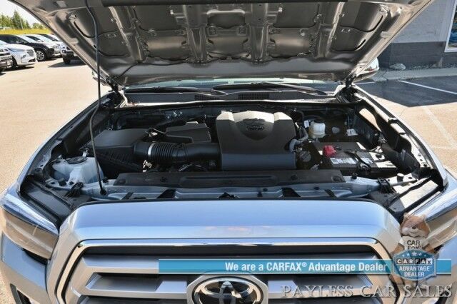 2023 Toyota Tacoma Limited / 4X4 / Crew Cab / Blackout Pkg / Power & Heated Leather Seats / NAV / JBL Speakers / Sunroof / Adaptive Cruise / Lane Departure & Blind Spot /Apple CarPlay & Android Auto / Back Up Camera / Bed Liner / Tow Pkg Anchorage AK