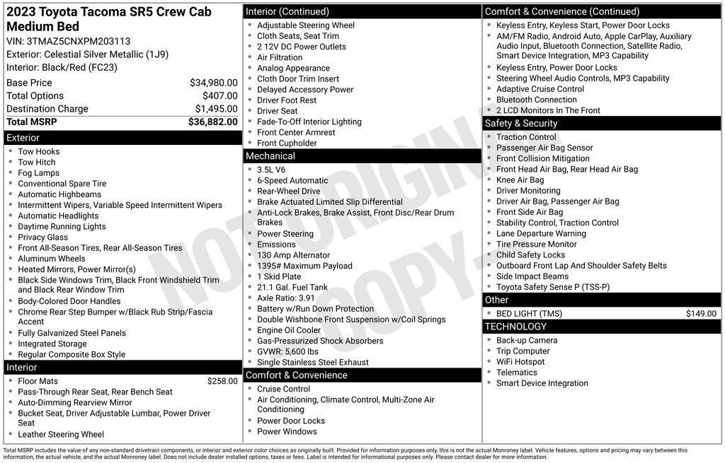 2023 Toyota Tacoma SR5 OR