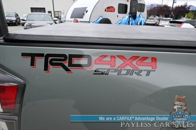 2023 Toyota Tacoma TRD Sport / 4X4 / Advanced Tech Pkg / Double Cab / Power & Heated Leather Seats / Nav / Sunroof / JBL Speakers / Adaptive Cruise / Lane Depart & Blind Spot / Bed Liner / Tonneau Cover / Tow Pkg / 1-Owner Anchorage AK