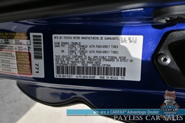 2023 Toyota Tacoma TRD Sport / 4X4 / Ext'd Cab / Power Driver's Seat / Adaptive Cruise / Lane Departure & Forward Collision / Apple CarPlay & Android Auto / Back Up Camera / Bed Liner / Tonneau Cover / Tow Pkg / Block Heater Anchorage AK