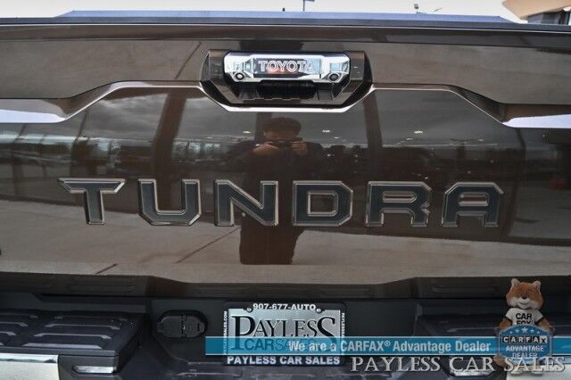 2023 Toyota Tundra 1794 Hybrid / 4X4 / TRD Off-Road Pkg / Heated & Cooled Leather Seats / Heated Steering Wheel / Panoramic Sunroof / Navigation / 360 Cam / Lane Departure & Blind Spot Alert / Bed Liner / Tow Pkg / 1-Owner Anchorage AK