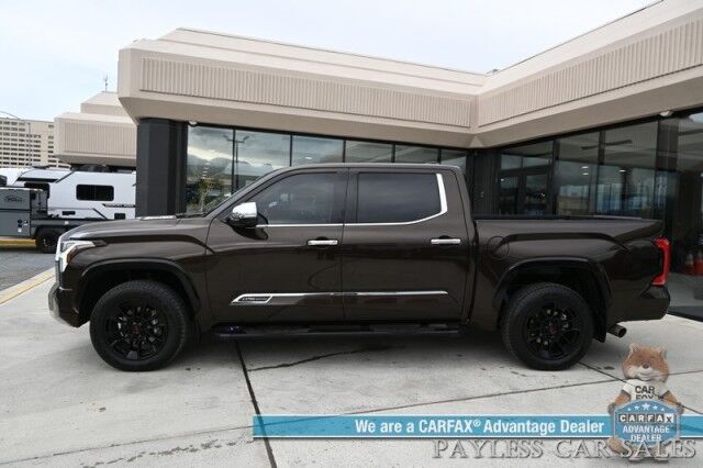 2023 Toyota Tundra 1794 Hybrid / 4X4 / TRD Off-Road Pkg / Heated & Cooled Leather Seats / Heated Steering Wheel / Panoramic Sunroof / Navigation / 360 Cam / Lane Departure & Blind Spot Alert / Bed Liner / Tow Pkg / 1-Owner Anchorage AK
