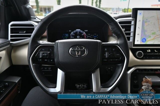 2023 Toyota Tundra 1794 Hybrid / 4X4 / TRD Off-Road Pkg / Heated & Cooled Leather Seats / Heated Steering Wheel / Panoramic Sunroof / Navigation / 360 Cam / Lane Departure & Blind Spot Alert / Bed Liner / Tow Pkg / 1-Owner Anchorage AK