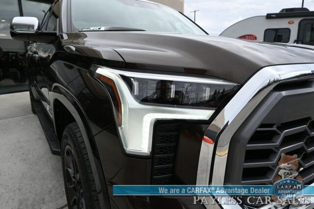 2023 Toyota Tundra 1794 Hybrid / 4X4 / TRD Off-Road Pkg / Heated & Cooled Leather Seats / Heated Steering Wheel / Panoramic Sunroof / Navigation / 360 Cam / Lane Departure & Blind Spot Alert / Bed Liner / Tow Pkg / 1-Owner Anchorage AK