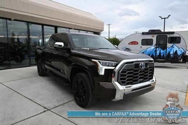 2023 Toyota Tundra 1794 Hybrid / 4X4 / TRD Off-Road Pkg / Heated & Cooled Leather Seats / Heated Steering Wheel / Panoramic Sunroof / Navigation / 360 Cam / Lane Departure & Blind Spot Alert / Bed Liner / Tow Pkg / 1-Owner Anchorage AK
