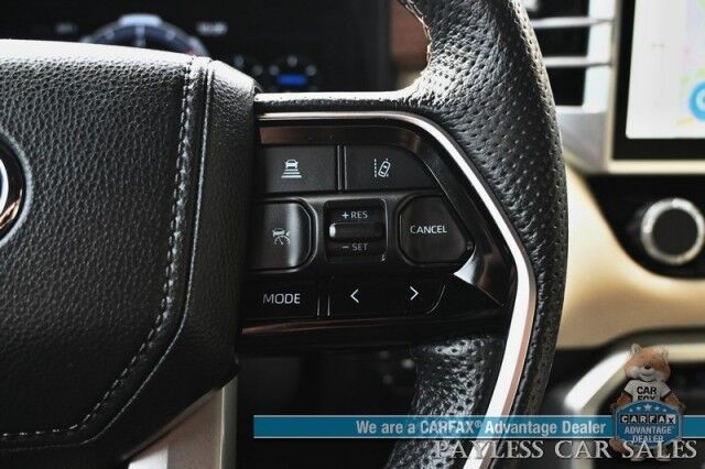 2023 Toyota Tundra 1794 Hybrid / 4X4 / TRD Off-Road Pkg / Heated & Cooled Leather Seats / Heated Steering Wheel / Panoramic Sunroof / Navigation / 360 Cam / Lane Departure & Blind Spot Alert / Bed Liner / Tow Pkg / 1-Owner Anchorage AK