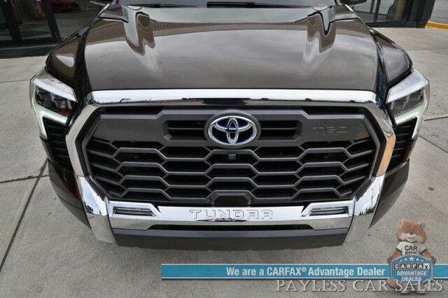 2023 Toyota Tundra 1794 Hybrid / 4X4 / TRD Off-Road Pkg / Heated & Cooled Leather Seats / Heated Steering Wheel / Panoramic Sunroof / Navigation / 360 Cam / Lane Departure & Blind Spot Alert / Bed Liner / Tow Pkg / 1-Owner Anchorage AK